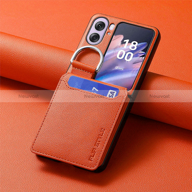 Luxury Leather Matte Finish and Plastic Back Cover Case SD13 for Oppo Find N2 Flip 5G