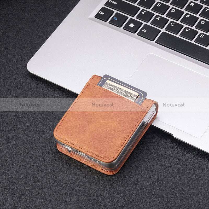 Luxury Leather Matte Finish and Plastic Back Cover Case SD2 for Huawei P50 Pocket