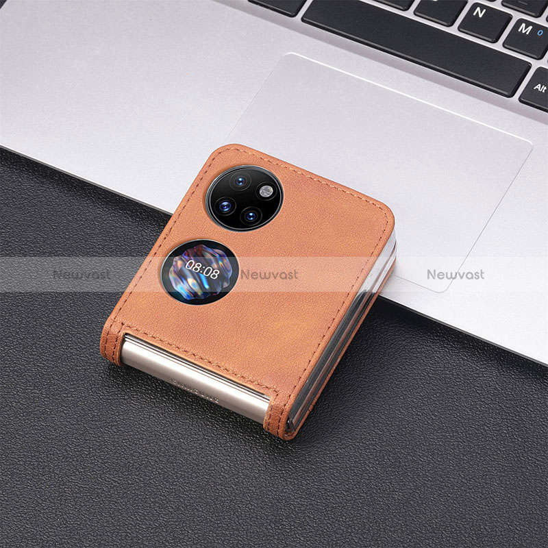 Luxury Leather Matte Finish and Plastic Back Cover Case SD2 for Huawei P60 Pocket