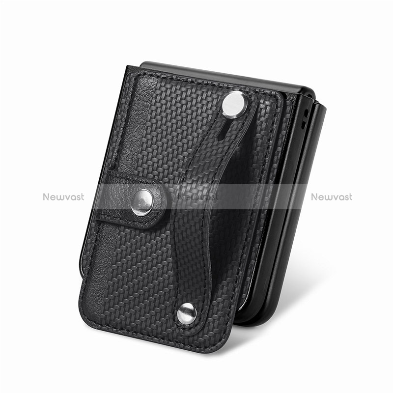 Luxury Leather Matte Finish and Plastic Back Cover Case SD2 for Samsung Galaxy Z Flip5 5G