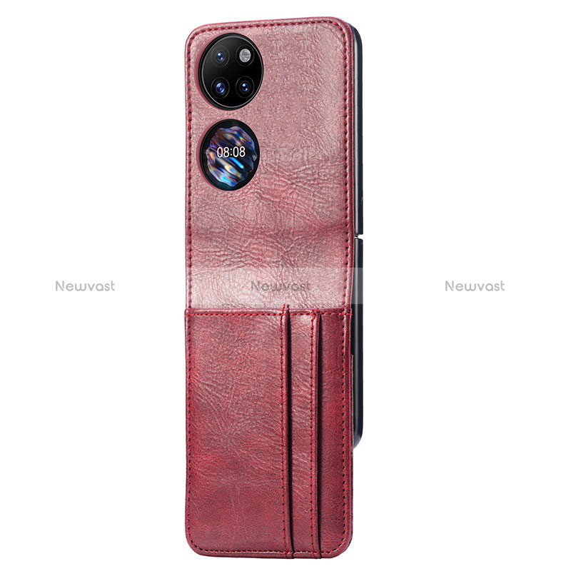 Luxury Leather Matte Finish and Plastic Back Cover Case SD3 for Huawei Pocket S