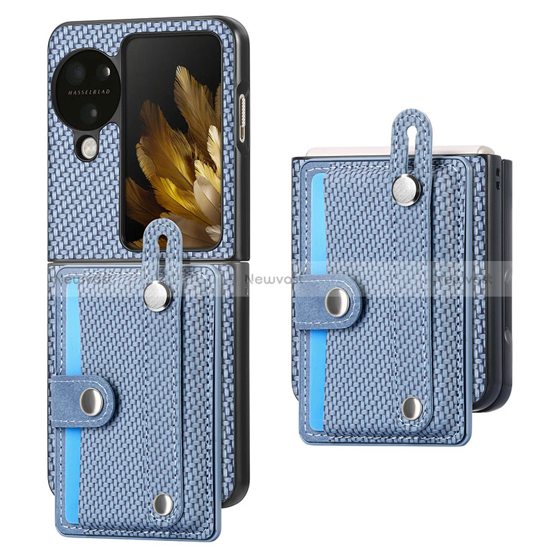 Luxury Leather Matte Finish and Plastic Back Cover Case SD3 for Oppo Find N3 Flip 5G