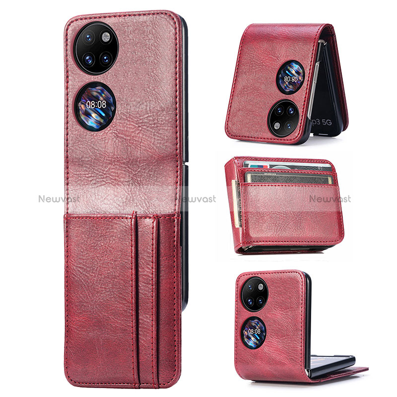 Luxury Leather Matte Finish and Plastic Back Cover Case SD4 for Huawei P60 Pocket