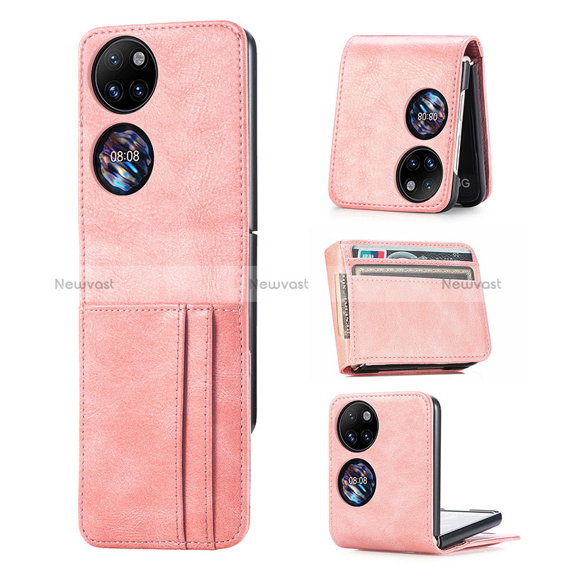 Luxury Leather Matte Finish and Plastic Back Cover Case SD4 for Huawei P60 Pocket