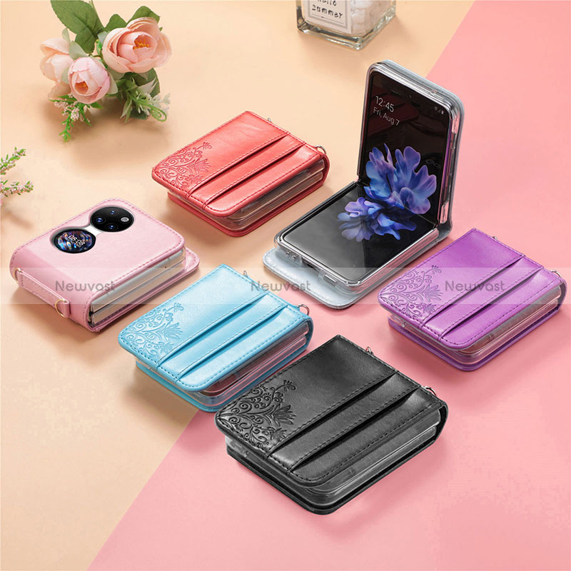 Luxury Leather Matte Finish and Plastic Back Cover Case SD7 for Huawei Pocket S