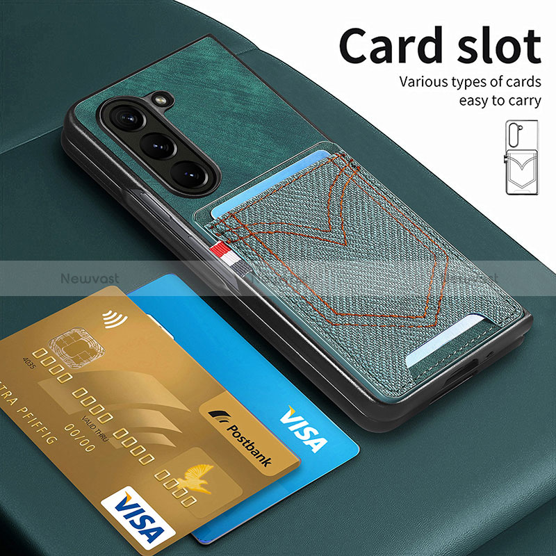 Luxury Leather Matte Finish and Plastic Back Cover Case SD8 for Samsung Galaxy Z Fold5 5G