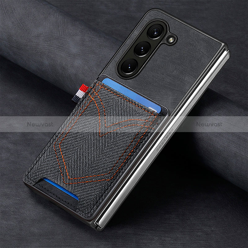 Luxury Leather Matte Finish and Plastic Back Cover Case SD8 for Samsung Galaxy Z Fold5 5G