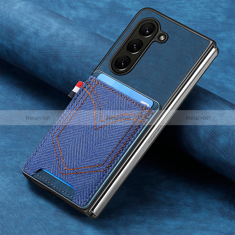 Luxury Leather Matte Finish and Plastic Back Cover Case SD8 for Samsung Galaxy Z Fold5 5G