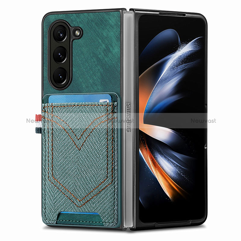 Luxury Leather Matte Finish and Plastic Back Cover Case SD8 for Samsung Galaxy Z Fold5 5G