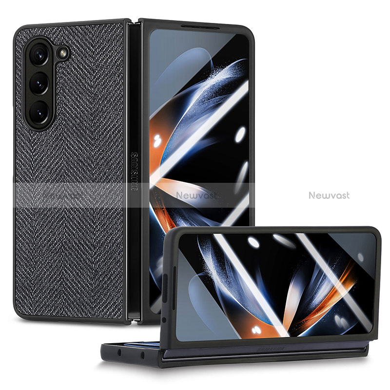 Luxury Leather Matte Finish and Plastic Back Cover Case SD9 for Samsung Galaxy Z Fold5 5G