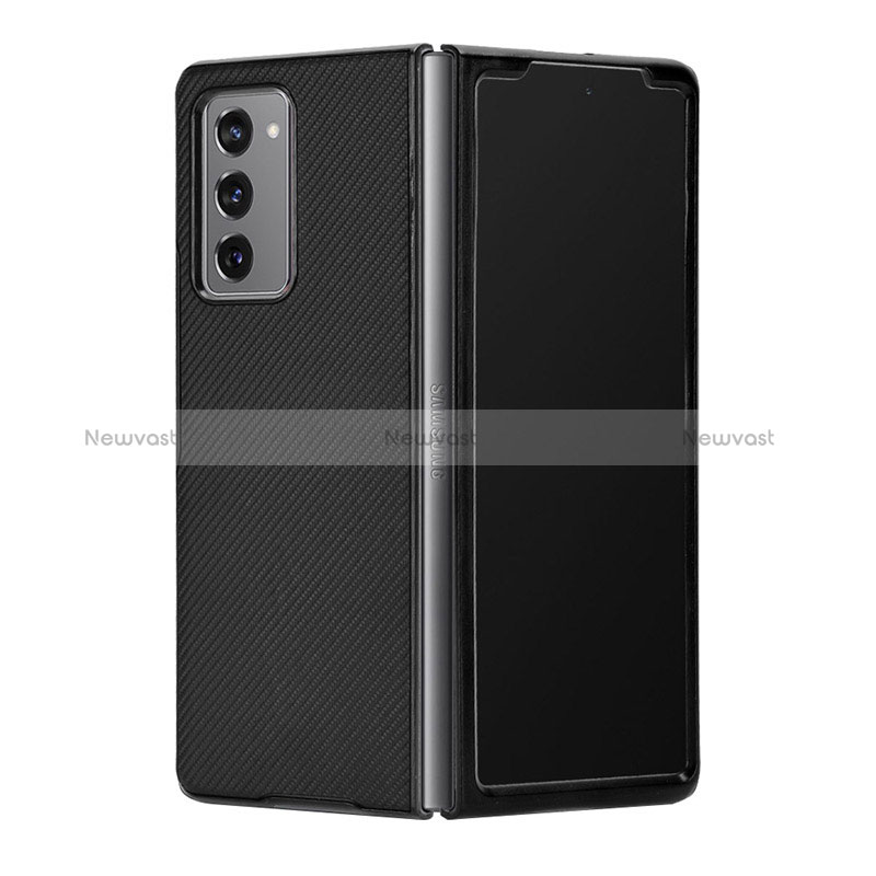 Luxury Leather Matte Finish and Plastic Back Cover Case T03 for Samsung Galaxy Z Fold2 5G