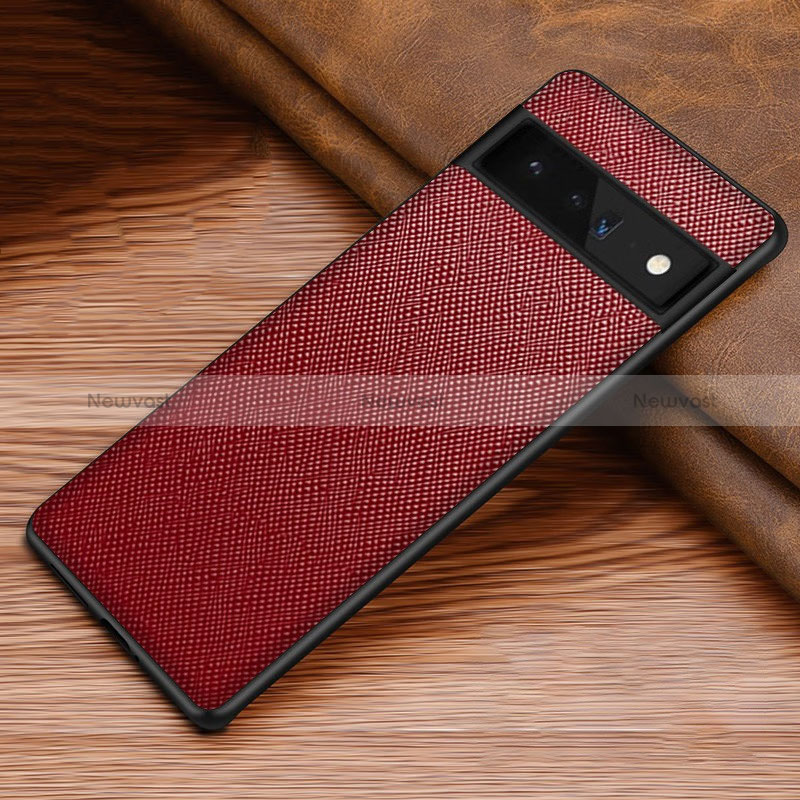 Luxury Leather Matte Finish and Plastic Back Cover Case TB1 for Google Pixel 6 Pro 5G