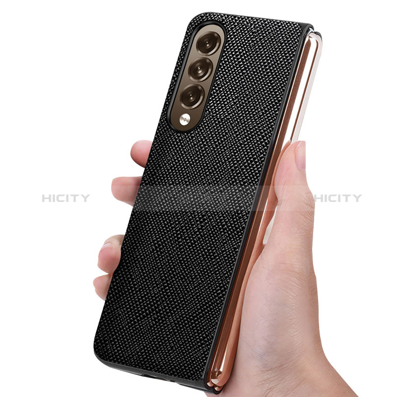 Luxury Leather Matte Finish and Plastic Back Cover Case Z01 for Samsung Galaxy Z Fold4 5G