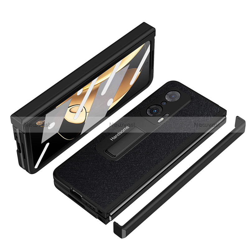 Luxury Leather Matte Finish and Plastic Back Cover Case ZL1 for Huawei Honor Magic V 5G