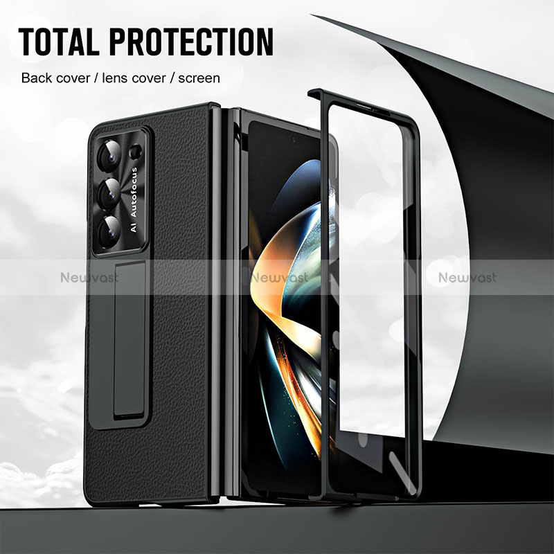 Luxury Leather Matte Finish and Plastic Back Cover Case ZL1 for Samsung Galaxy Z Fold5 5G