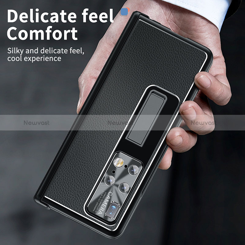 Luxury Leather Matte Finish and Plastic Back Cover Case ZL10 for Huawei Mate X2