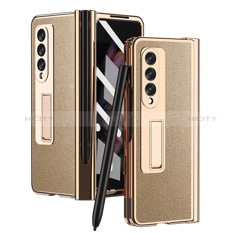 Luxury Leather Matte Finish and Plastic Back Cover Case ZL4 for Samsung Galaxy Z Fold4 5G