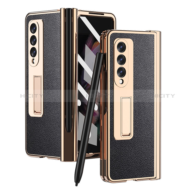 Luxury Leather Matte Finish and Plastic Back Cover Case ZL4 for Samsung Galaxy Z Fold4 5G