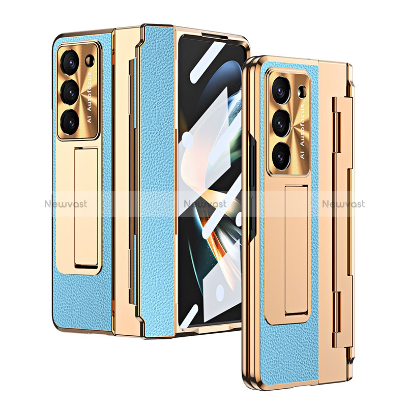 Luxury Leather Matte Finish and Plastic Back Cover Case ZL5 for Samsung Galaxy Z Fold5 5G