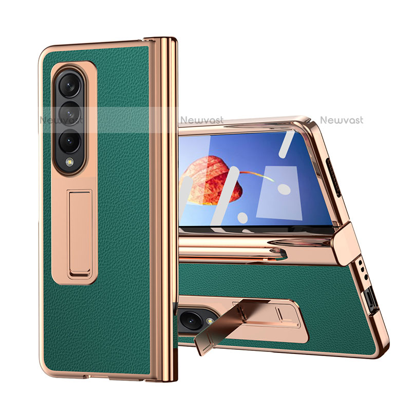 Luxury Leather Matte Finish and Plastic Back Cover Case ZL6 for Samsung Galaxy Z Fold3 5G