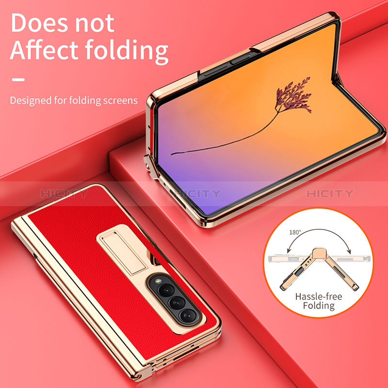 Luxury Leather Matte Finish and Plastic Back Cover Case ZL6 for Samsung Galaxy Z Fold4 5G