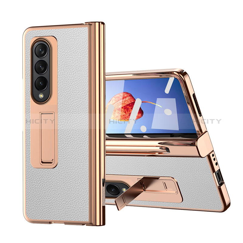 Luxury Leather Matte Finish and Plastic Back Cover Case ZL6 for Samsung Galaxy Z Fold4 5G