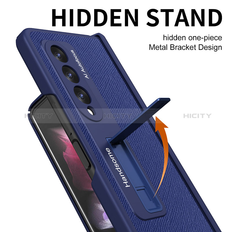 Luxury Leather Matte Finish and Plastic Back Cover Case ZL7 for Samsung Galaxy Z Fold4 5G