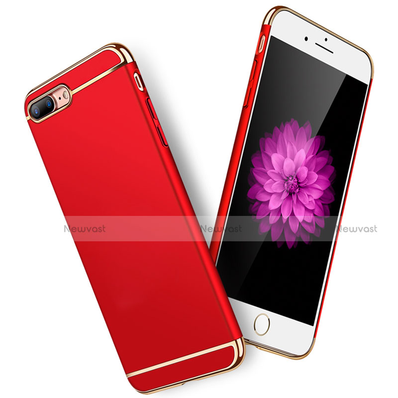 Luxury Metal Frame and Plastic Back Case F01 for Apple iPhone 7 Plus Red