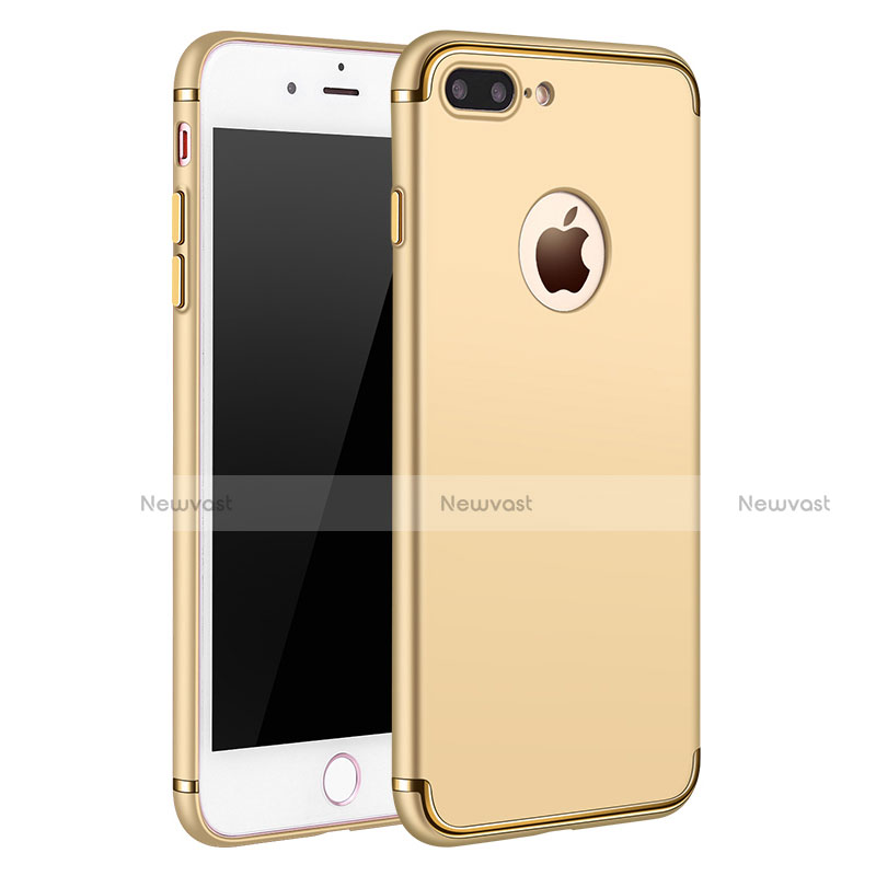 Luxury Metal Frame and Plastic Back Case F02 for Apple iPhone 7 Plus Gold