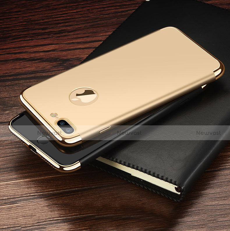 Luxury Metal Frame and Plastic Back Case F05 for Apple iPhone 7 Plus Gold