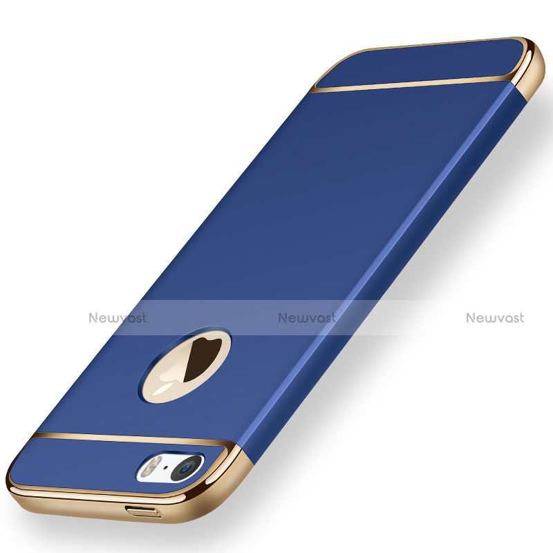 Luxury Metal Frame and Plastic Back Case for Apple iPhone 5 Blue