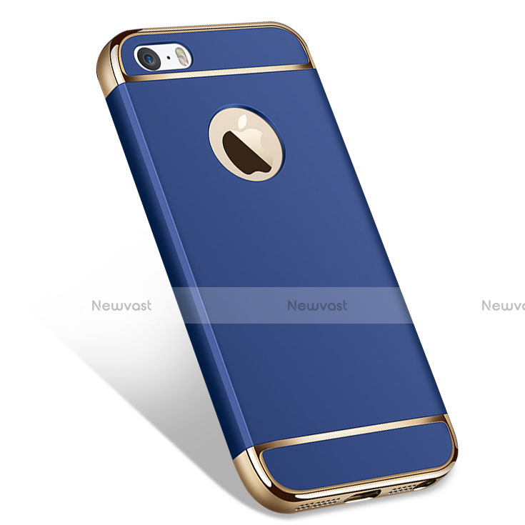 Luxury Metal Frame and Plastic Back Case for Apple iPhone 5 Blue