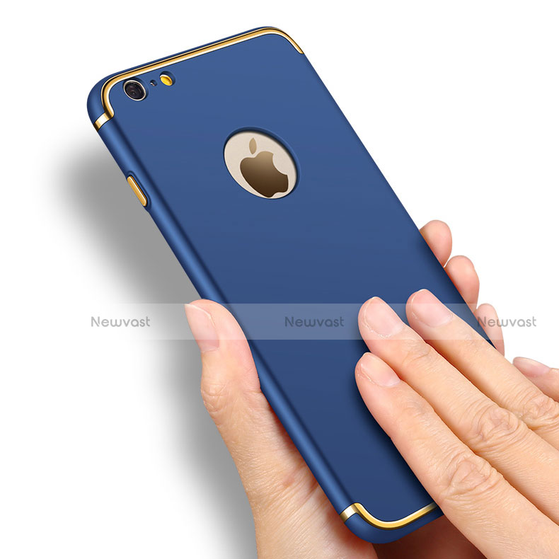 Luxury Metal Frame and Plastic Back Case for Apple iPhone 6 Plus Blue