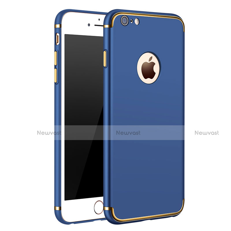 Luxury Metal Frame and Plastic Back Case for Apple iPhone 6 Plus Blue