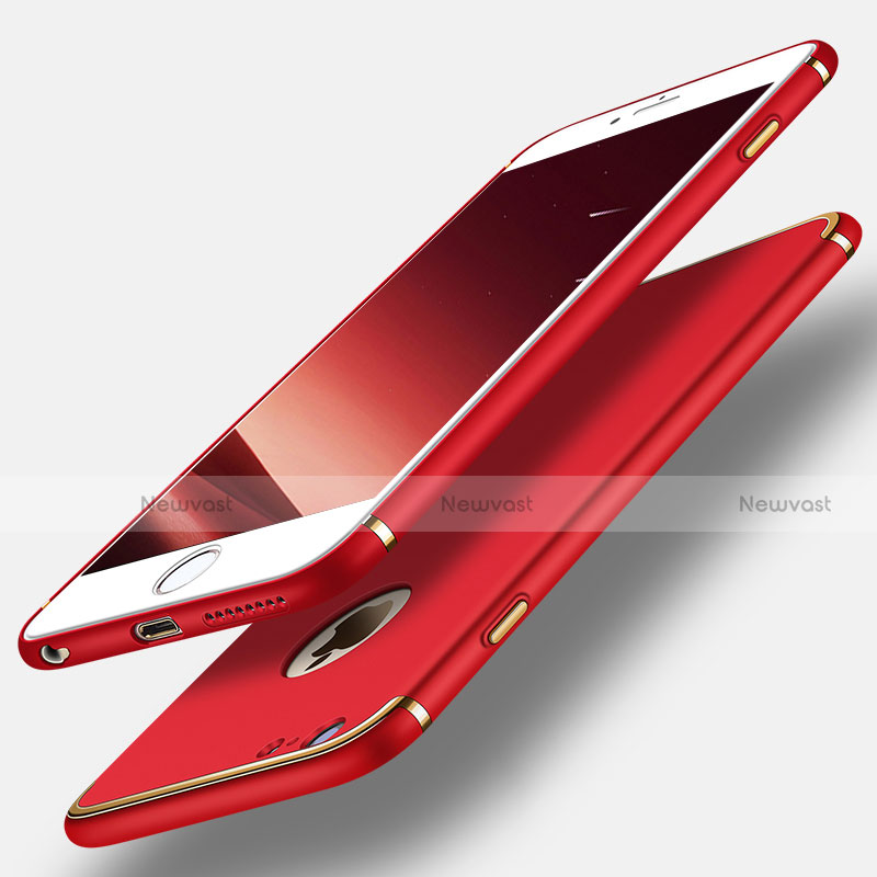 Luxury Metal Frame and Plastic Back Case for Apple iPhone 6 Plus Red