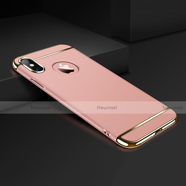 Luxury Metal Frame and Plastic Back Case for Apple iPhone X Rose Gold