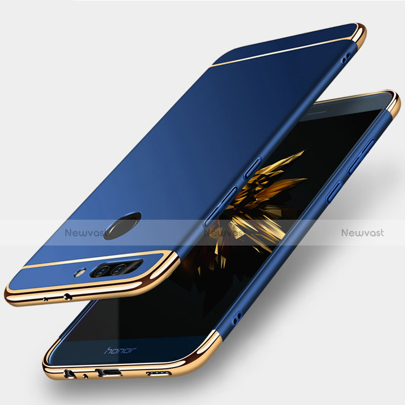 Luxury Metal Frame and Plastic Back Case for Huawei Honor 8 Pro Blue