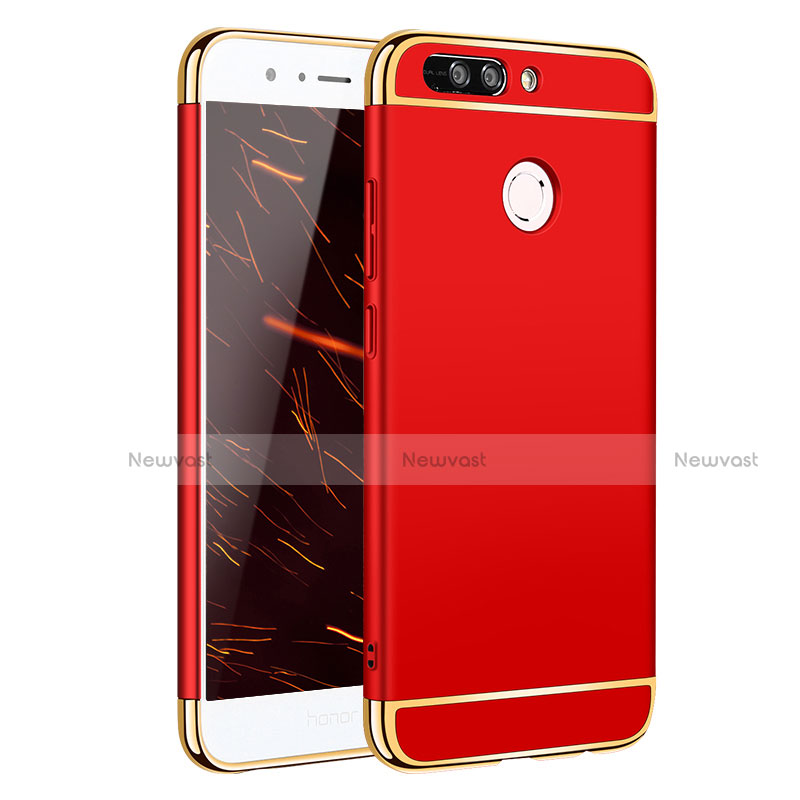 Luxury Metal Frame and Plastic Back Case for Huawei Honor 8 Pro Red