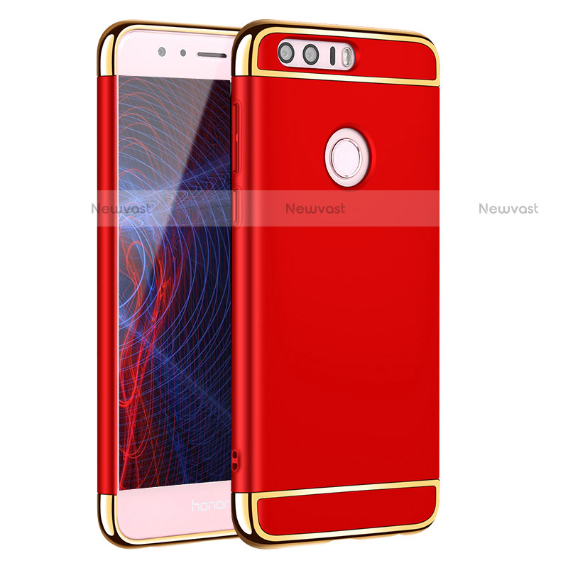 Luxury Metal Frame and Plastic Back Case for Huawei Honor 8 Red