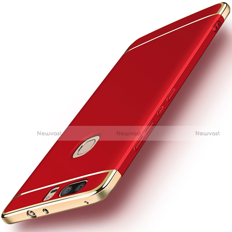 Luxury Metal Frame and Plastic Back Case for Huawei Honor V8 Red