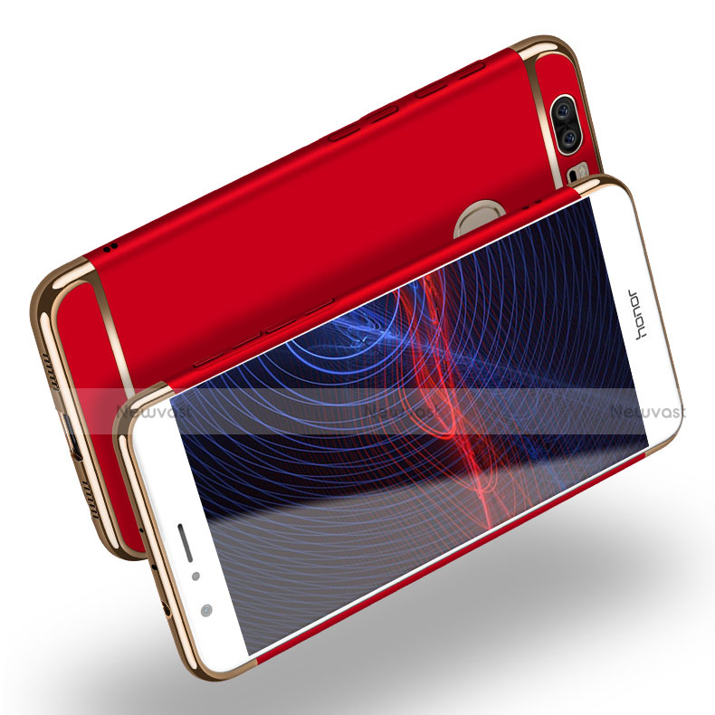 Luxury Metal Frame and Plastic Back Case for Huawei Honor V8 Red