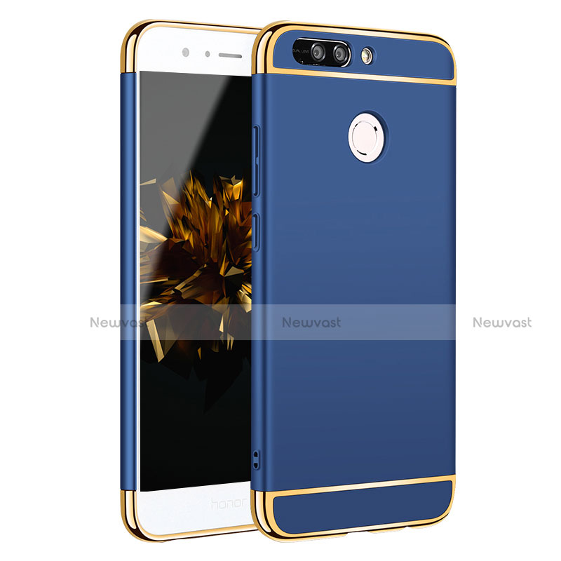 Luxury Metal Frame and Plastic Back Case for Huawei Honor V9 Blue