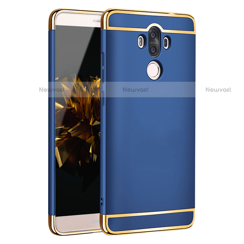 Luxury Metal Frame and Plastic Back Case for Huawei Mate 9 Blue