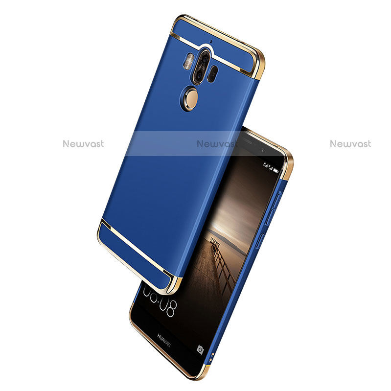 Luxury Metal Frame and Plastic Back Case for Huawei Mate 9 Blue