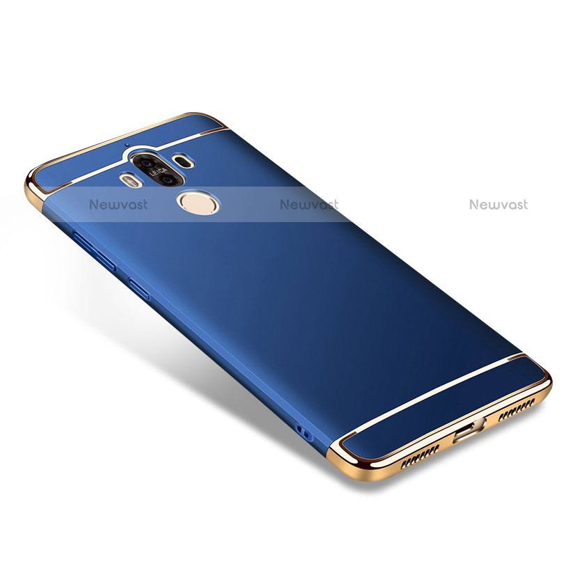 Luxury Metal Frame and Plastic Back Case for Huawei Mate 9 Blue