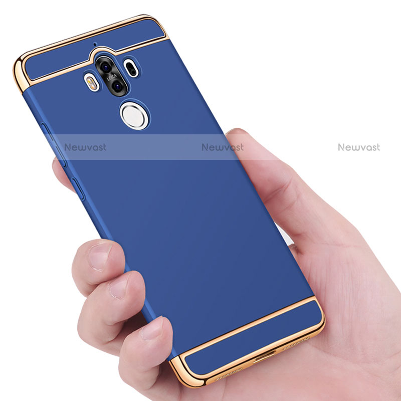 Luxury Metal Frame and Plastic Back Case for Huawei Mate 9 Blue