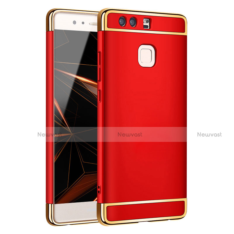 Luxury Metal Frame and Plastic Back Case for Huawei P9 Red