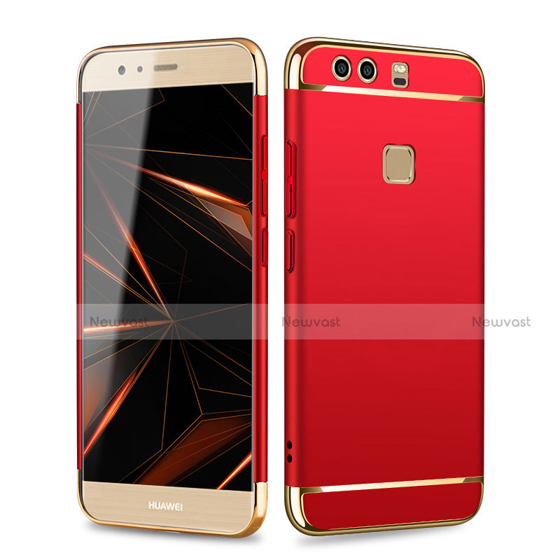 Luxury Metal Frame and Plastic Back Case for Huawei P9 Red