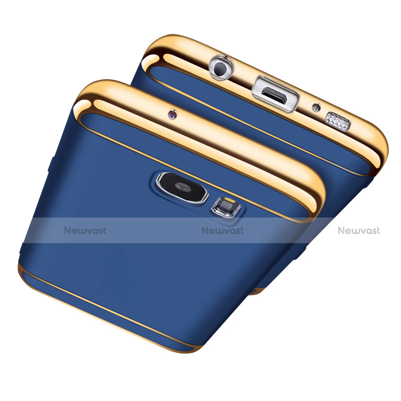 Luxury Metal Frame and Plastic Back Case for Samsung Galaxy S7 Edge G935F Blue