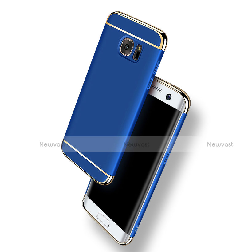 Luxury Metal Frame and Plastic Back Case for Samsung Galaxy S7 Edge G935F Blue